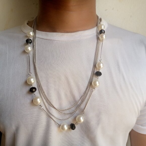 Long Layered Pearl Necklace - Picture 1 of 1